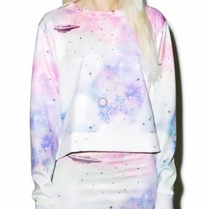 Wildfox space cadet galaxy pullover crew sweater